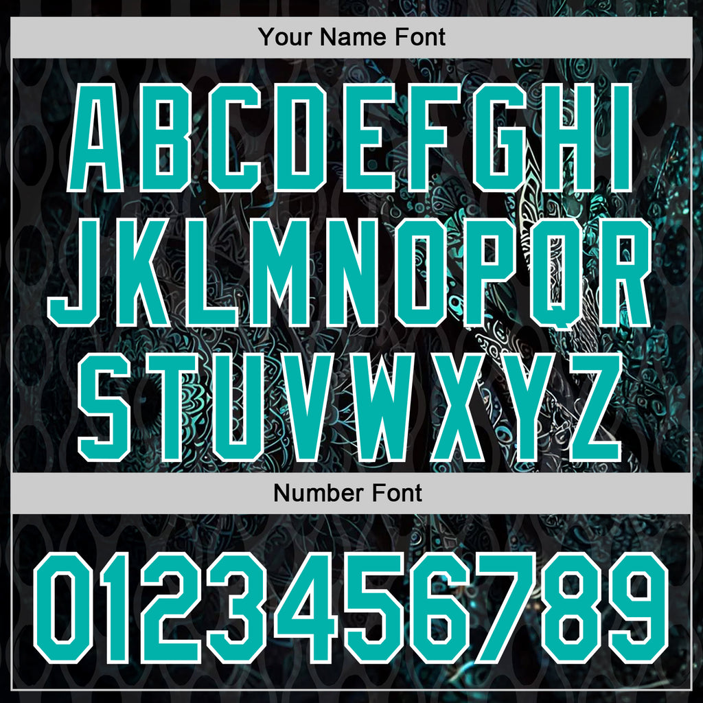 Custom Black Aqua-White 3D Pattern Design Ethnic Tribal Sportswear Pullover Sweatshirt Hoodie