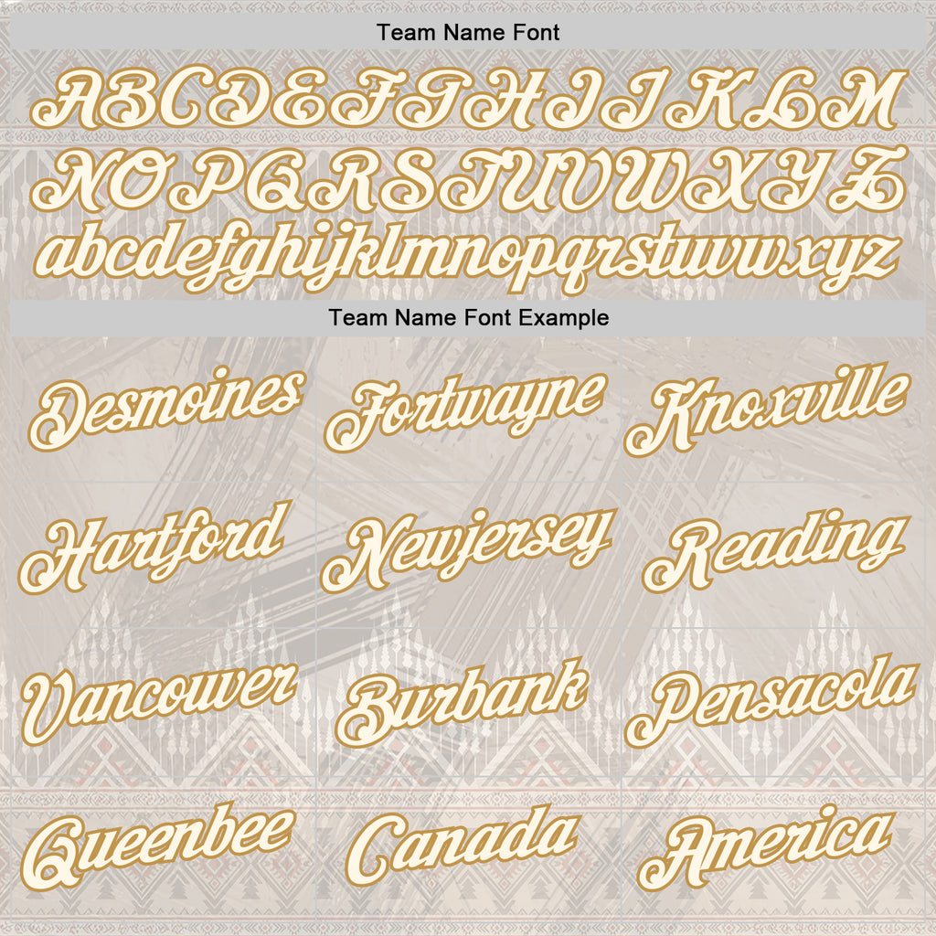 Custom Cream Old Gold 3D Pattern Design Ethnic Tribal Sportswear Pullover Sweatshirt Hoodie