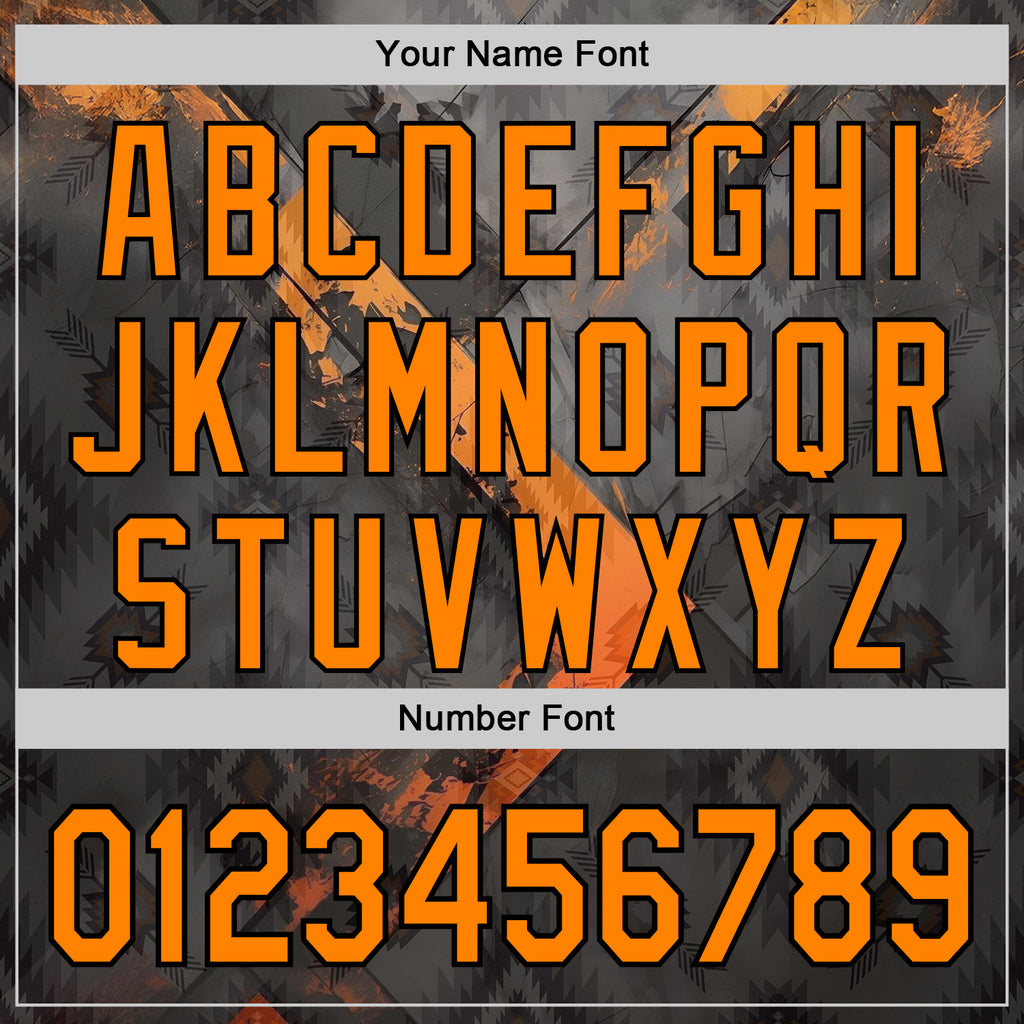 Custom Gray Bay Orange-Black 3D Pattern Design Ethnic Tribal Sportswear Pullover Sweatshirt Hoodie