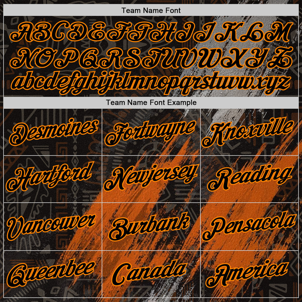 Custom Black Bay Orange-Gray 3D Pattern Design Ethnic Tribal Sportswear Pullover Sweatshirt Hoodie