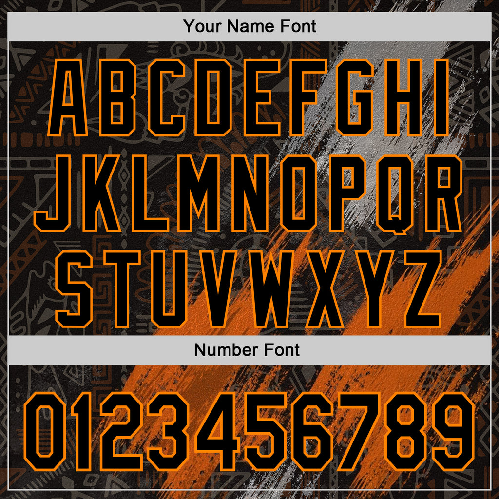 Custom Black Bay Orange-Gray 3D Pattern Design Ethnic Tribal Sportswear Pullover Sweatshirt Hoodie