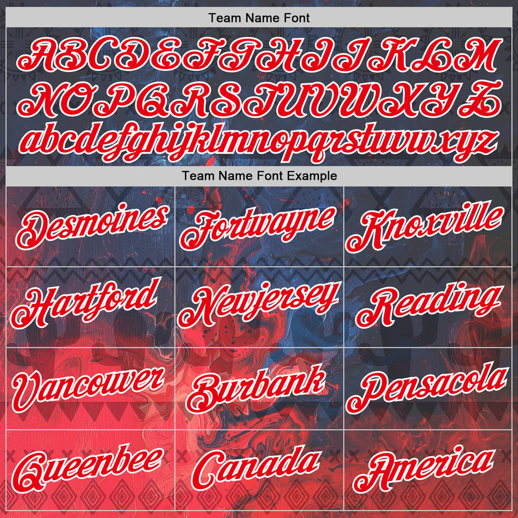 Custom Navy Fire Red-White 3D Pattern Design Ethnic Tribal Sportswear Pullover Sweatshirt Hoodie