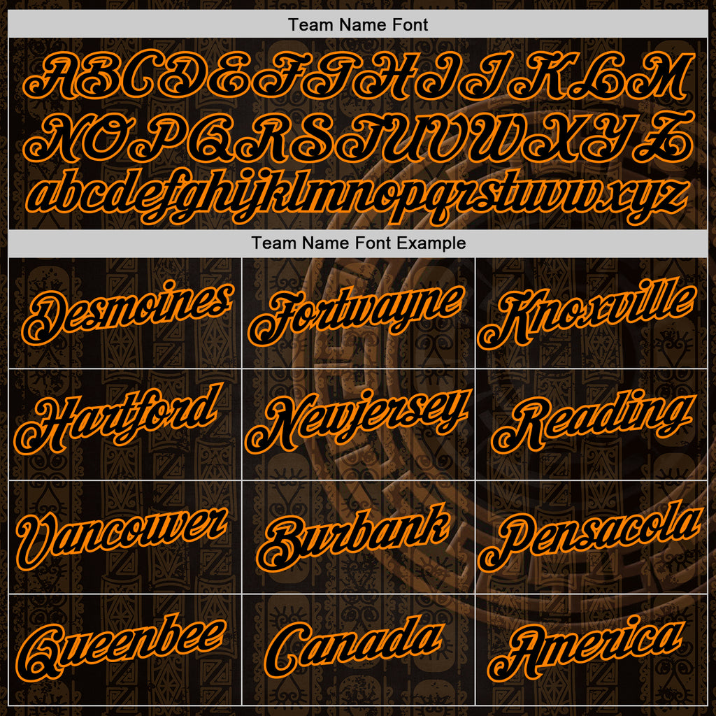 Custom Black Bay Orange 3D Pattern Design Ethnic Tribal Sportswear Pullover Sweatshirt Hoodie