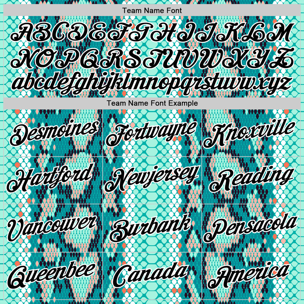 Custom Stitched Aqua Black-White 3D Pattern Design Snake Skin Print Sportswear Pullover Sweatshirt Hoodie