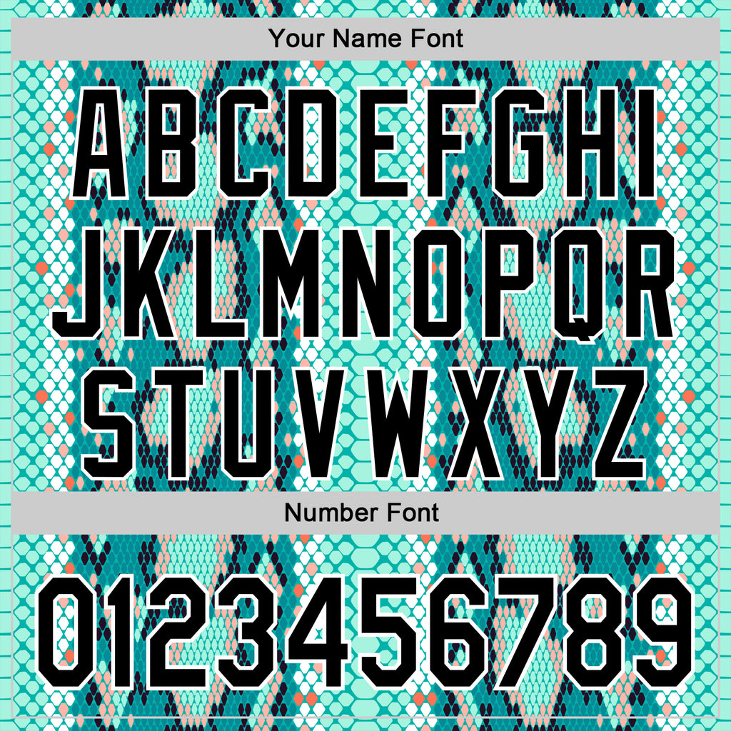 Custom Stitched Aqua Black-White 3D Pattern Design Snake Skin Print Sportswear Pullover Sweatshirt Hoodie