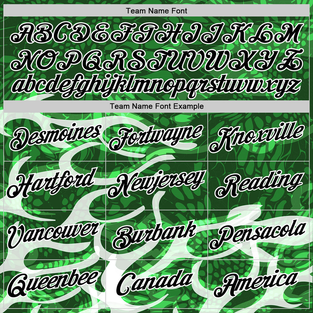 Custom Stitched Green Black-White 3D Pattern Design Snake Skin Print Sportswear Pullover Sweatshirt Hoodie