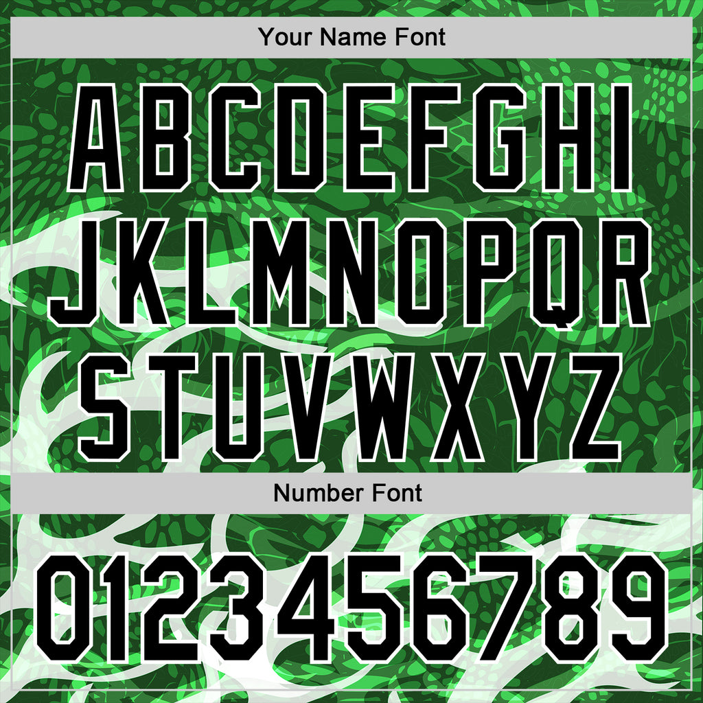 Custom Stitched Green Black-White 3D Pattern Design Snake Skin Print Sportswear Pullover Sweatshirt Hoodie