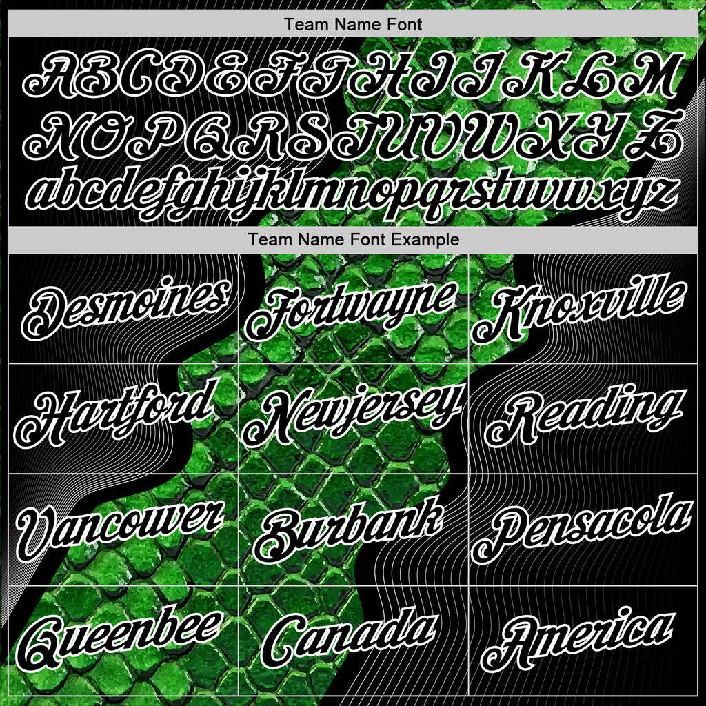 Custom Stitched Green Black-White 3D Pattern Design Snake Skin Print Sportswear Pullover Sweatshirt Hoodie
