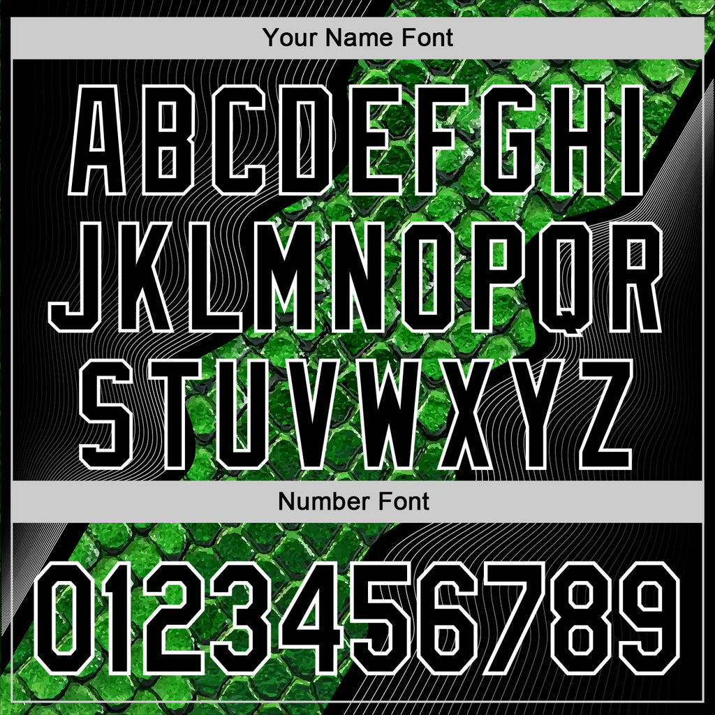 Custom Stitched Green Black-White 3D Pattern Design Snake Skin Print Sportswear Pullover Sweatshirt Hoodie