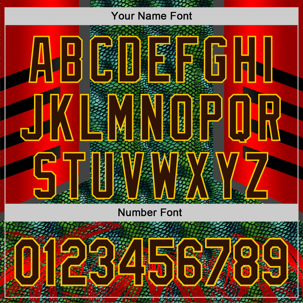 Custom Stitched Green Brown Red-Yellow 3D Pattern Design Snake Skin Print Sportswear Pullover Sweatshirt Hoodie