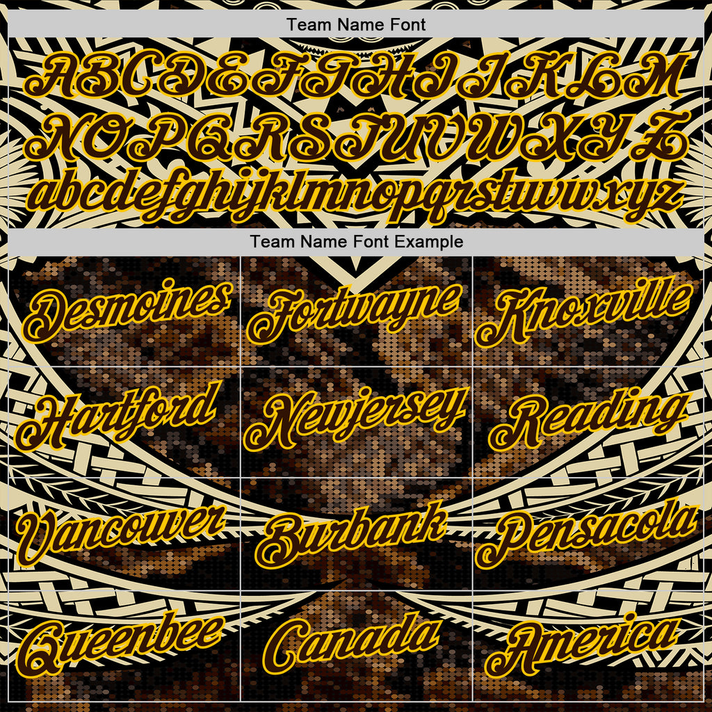 Custom Stitched Black Brown Cream-Yellow 3D Pattern Design Snake Skin Print Sportswear Pullover Sweatshirt Hoodie