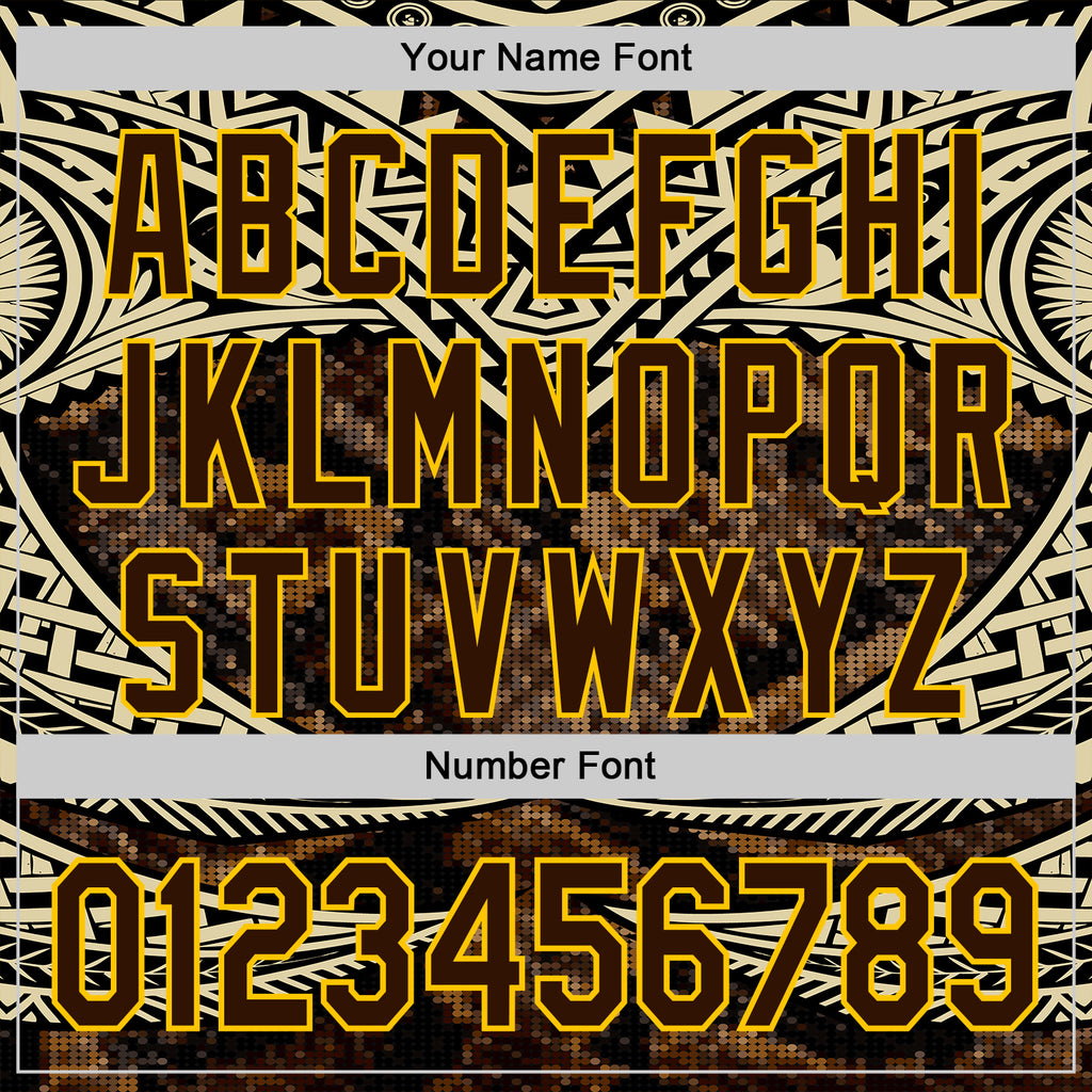 Custom Stitched Black Brown Cream-Yellow 3D Pattern Design Snake Skin Print Sportswear Pullover Sweatshirt Hoodie