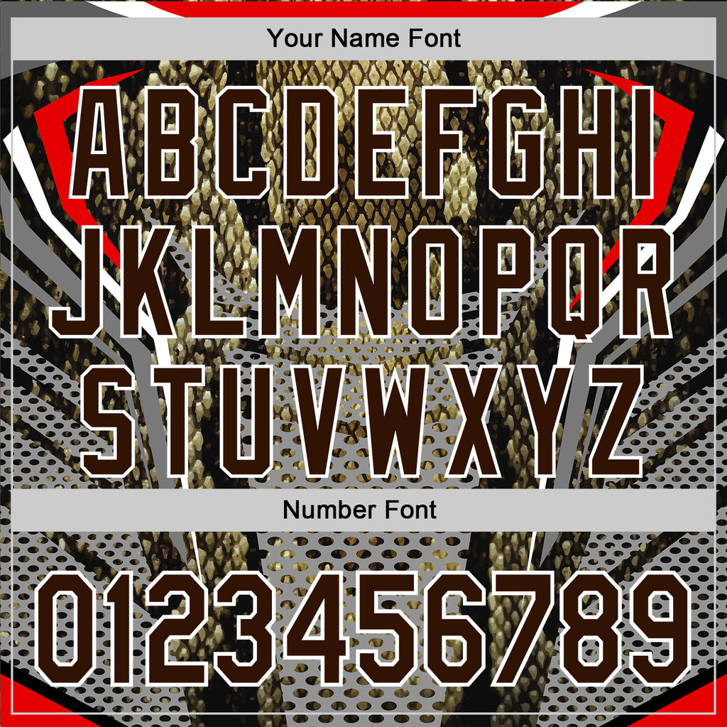 Custom Stitched Black Brown Red-White 3D Pattern Design Snake Skin Print Sportswear Pullover Sweatshirt Hoodie