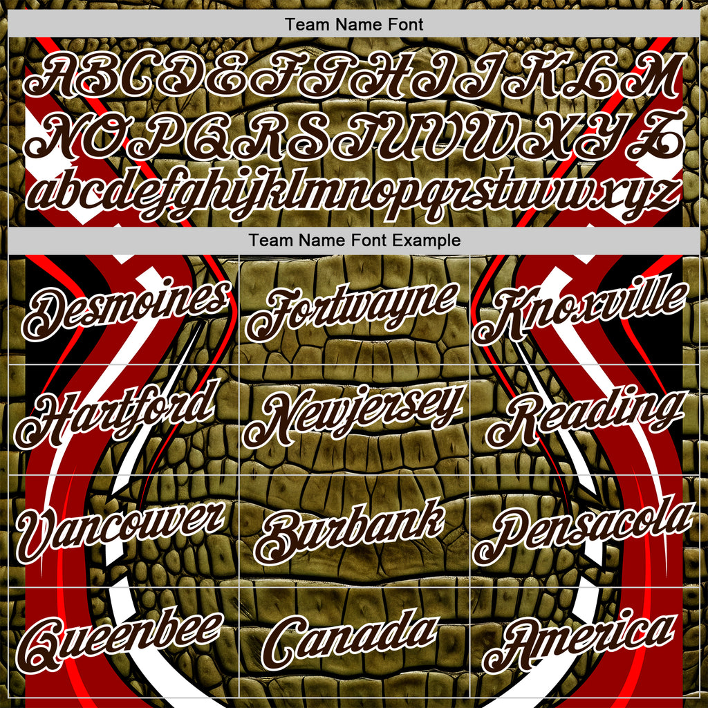 Custom Stitched Green Brown Black Red-White 3D Pattern Design Crocodile Skin Print Sportswear Pullover Sweatshirt Hoodie