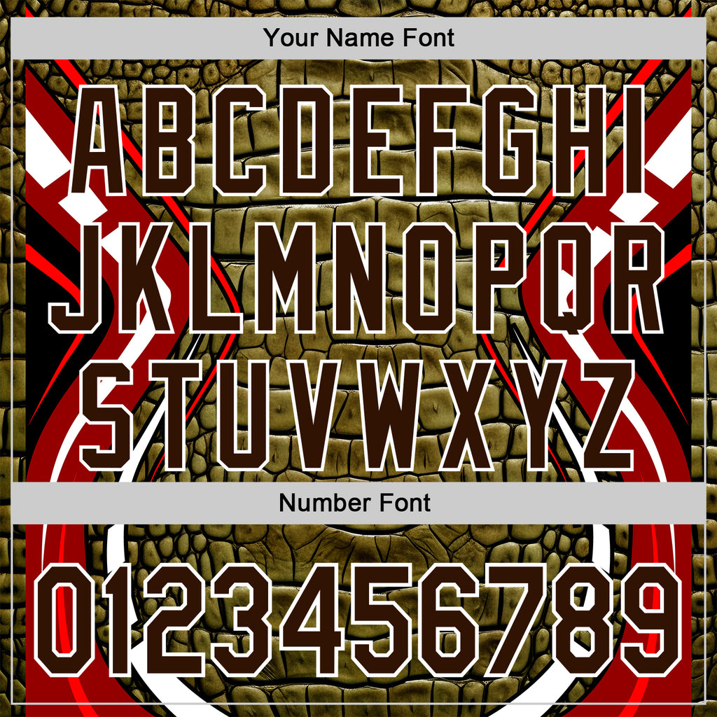 Custom Stitched Green Brown Black Red-White 3D Pattern Design Crocodile Skin Print Sportswear Pullover Sweatshirt Hoodie