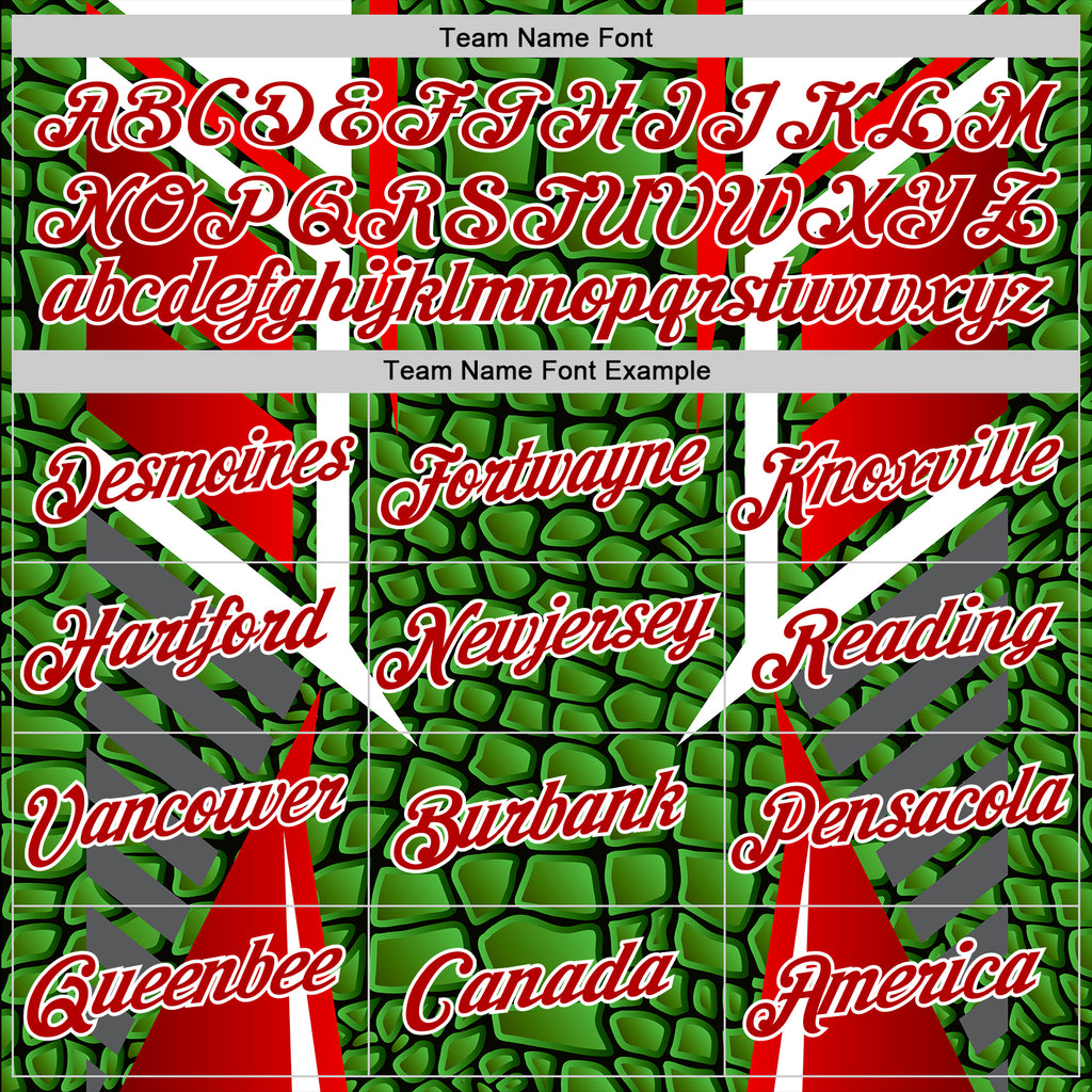 Custom Stitched Green Red-White 3D Pattern Design Crocodile Skin Print Sportswear Pullover Sweatshirt Hoodie