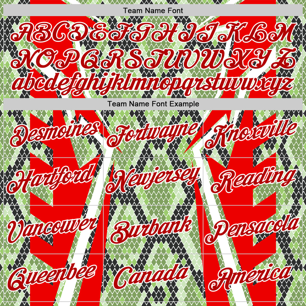 Custom Stitched Green Red Black-White 3D Pattern Design Snake Skin Print Sportswear Pullover Sweatshirt Hoodie