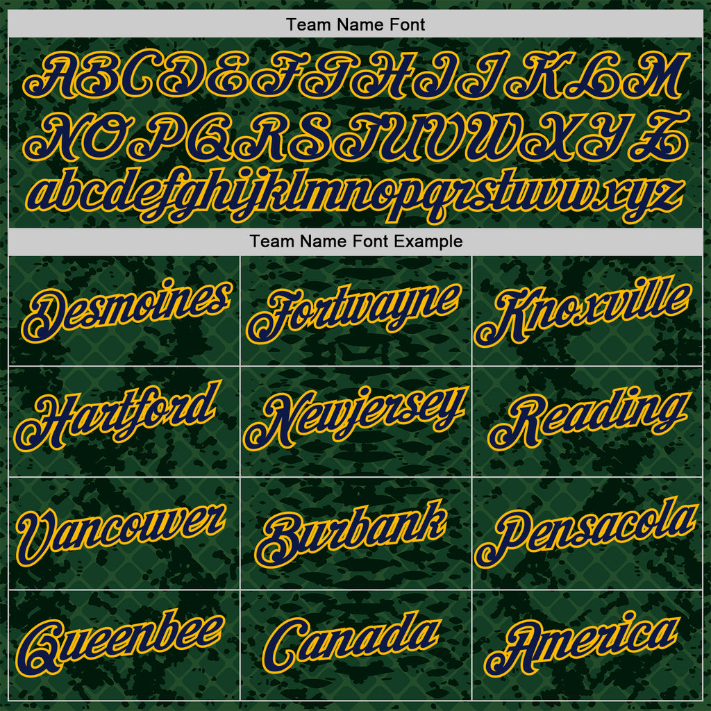 Custom Stitched Green Navy Black-Gold 3D Pattern Design Snake Skin Print Sportswear Pullover Sweatshirt Hoodie