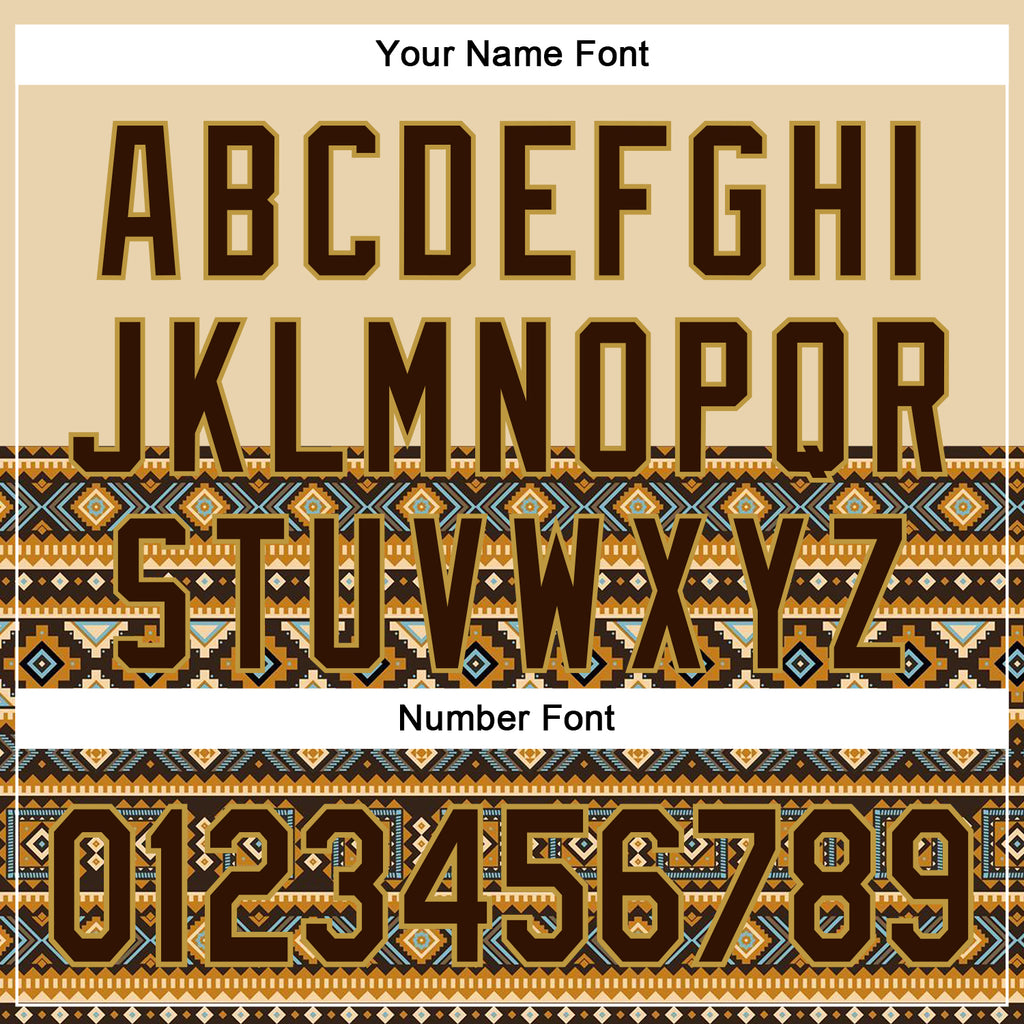 Custom Cream Brown-Old Gold 3D Pattern Design Western Cowboy Tribal Ethnic Sports Pullover Sweatshirt Hoodie