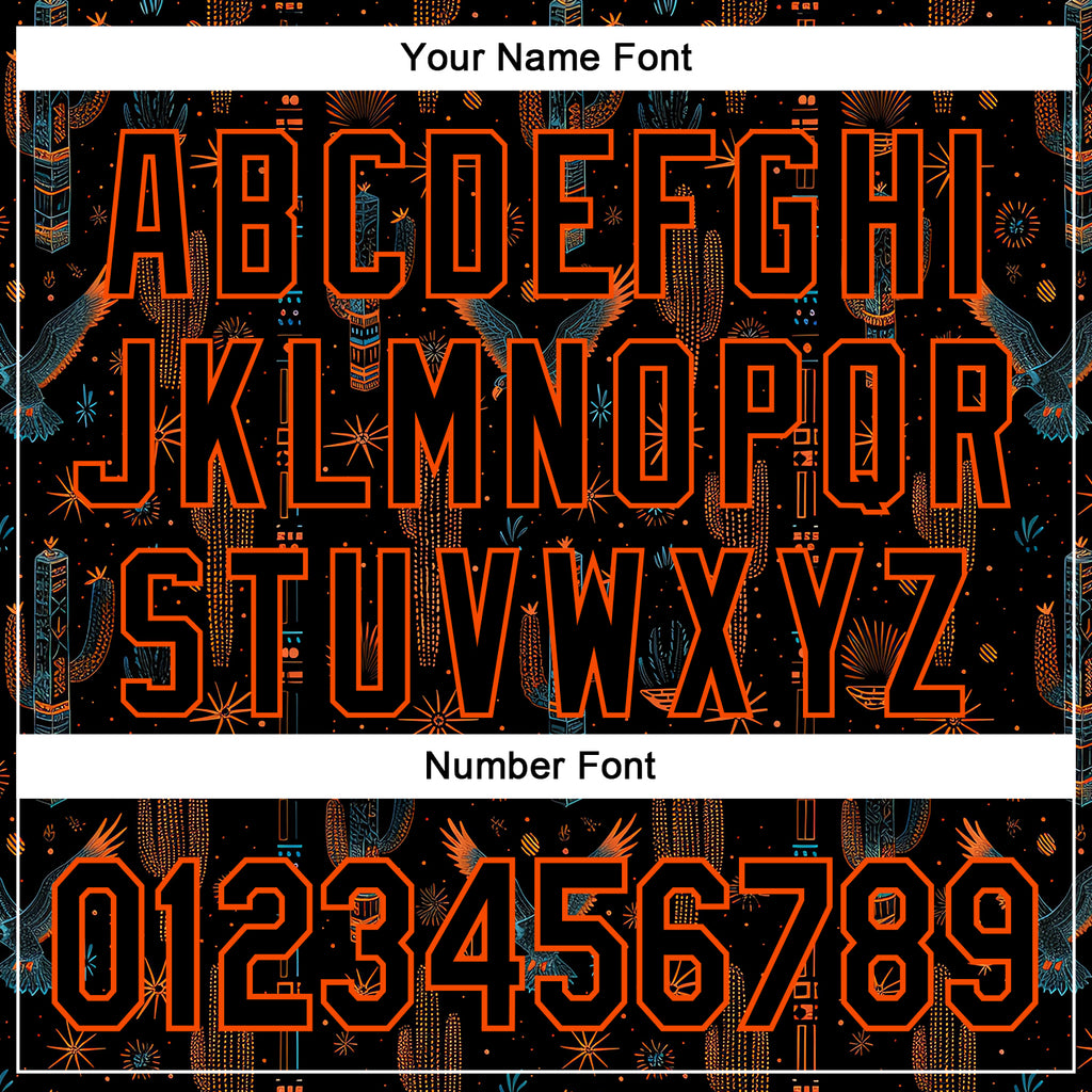 Custom Black Orange 3D Pattern Design Western Cowboy Tribal Ethnic Sports Pullover Sweatshirt Hoodie