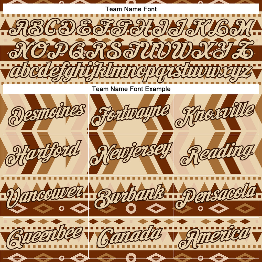 Custom City Cream Brown 3D Pattern Design Western Cowboy Tribal Ethnic Sports Pullover Sweatshirt Hoodie