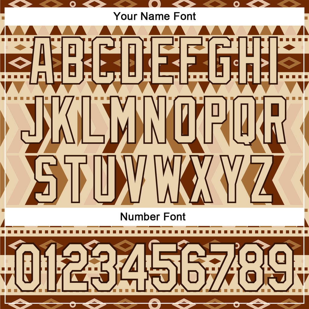 Custom City Cream Brown 3D Pattern Design Western Cowboy Tribal Ethnic Sports Pullover Sweatshirt Hoodie