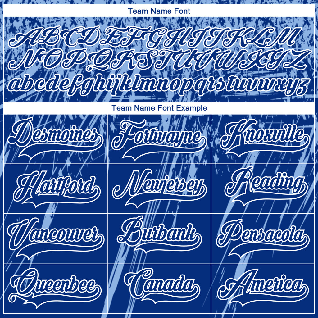 Custom Royal Light Blue-White 3D Splash Hockey Lace Neck Jersey