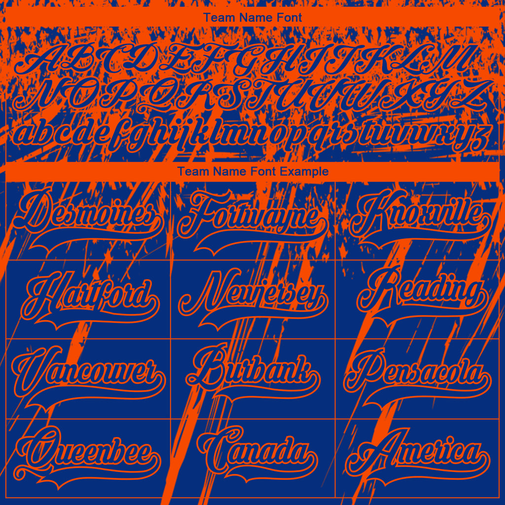 Custom Royal Orange-White 3D Splash Hockey Lace Neck Jersey
