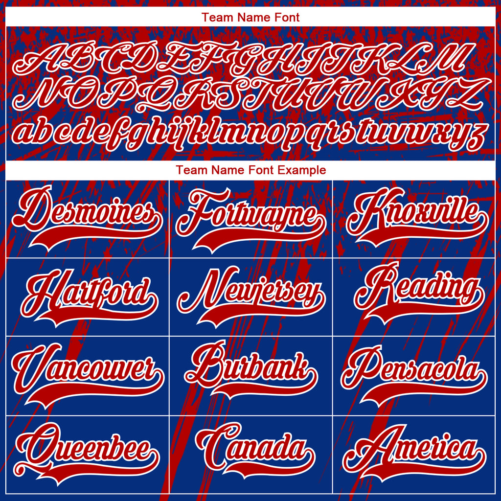 Custom Royal Red-White 3D Splash Hockey Lace Neck Jersey