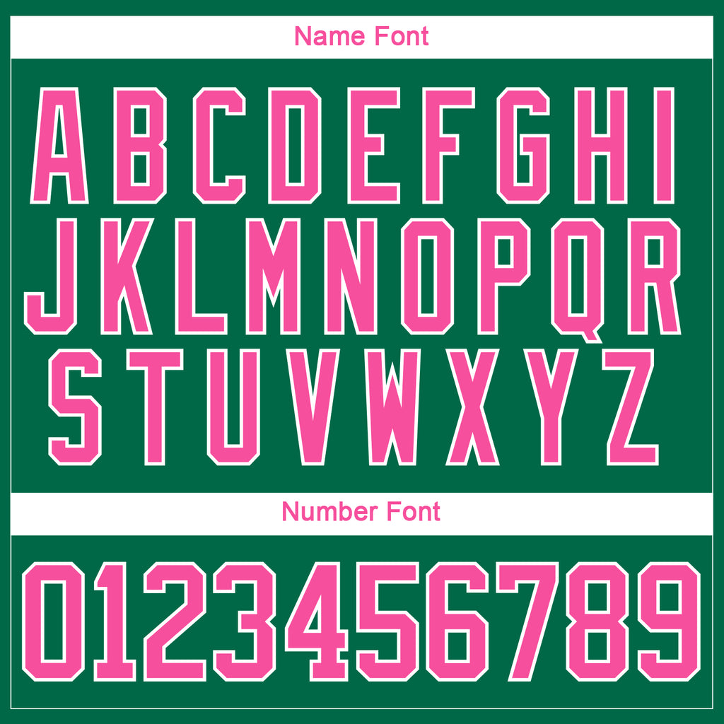 Custom Kelly Green Pink-White 3D Splash Hockey Lace Neck Jersey