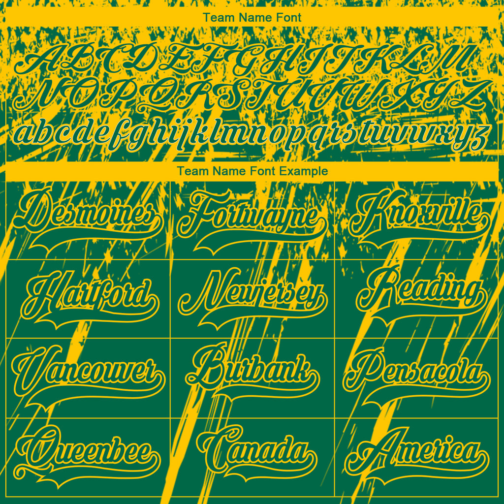 Custom Kelly Green Yellow-White 3D Splash Hockey Lace Neck Jersey