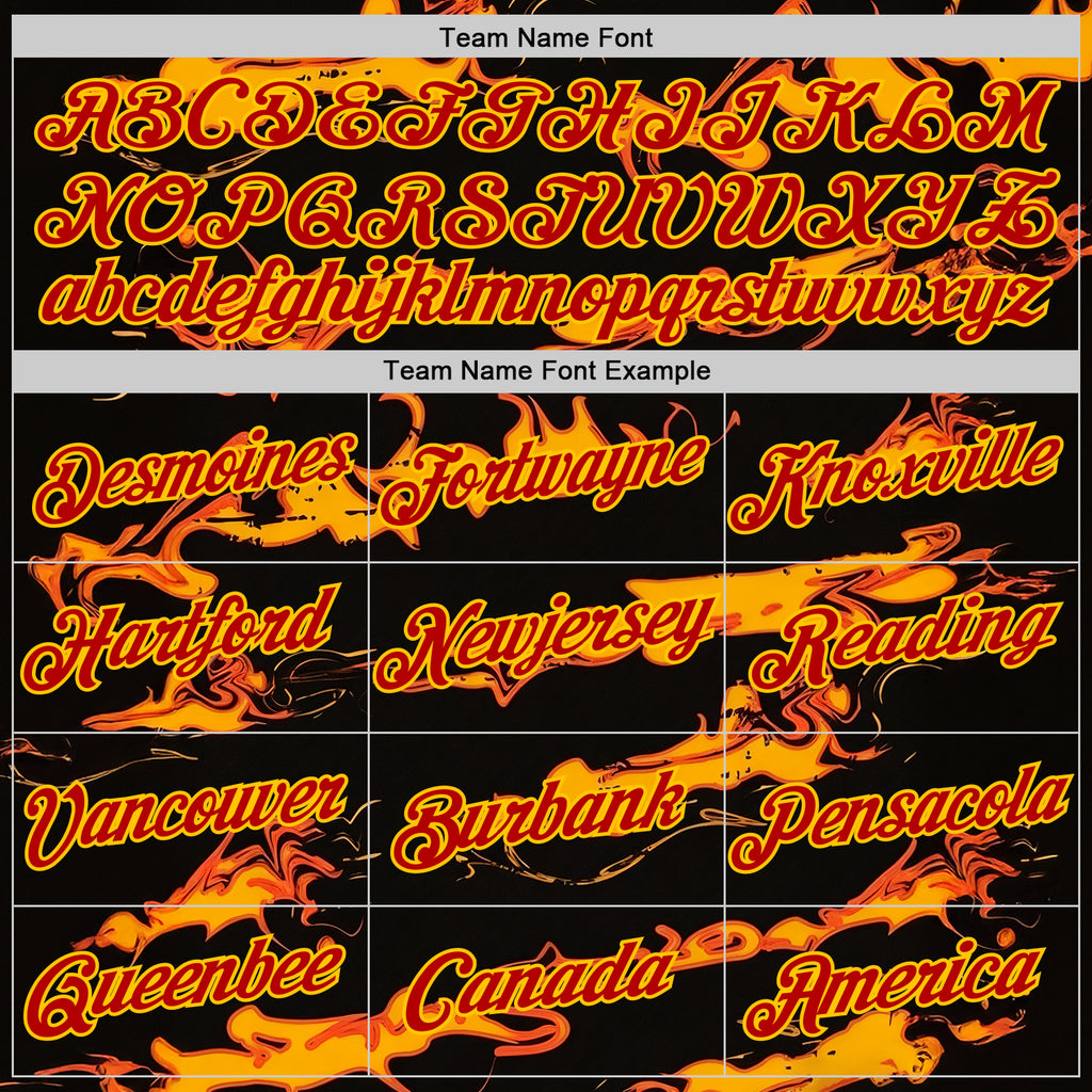 Custom Black Red-Yellow 3D Abstract Flame Sports Pullover Sweatshirt Hoodie