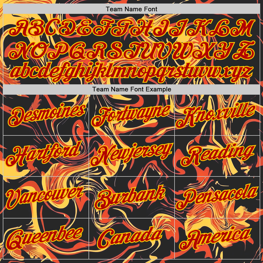 Custom Black Red-Yellow 3D Abstract Flame Sports Pullover Sweatshirt Hoodie