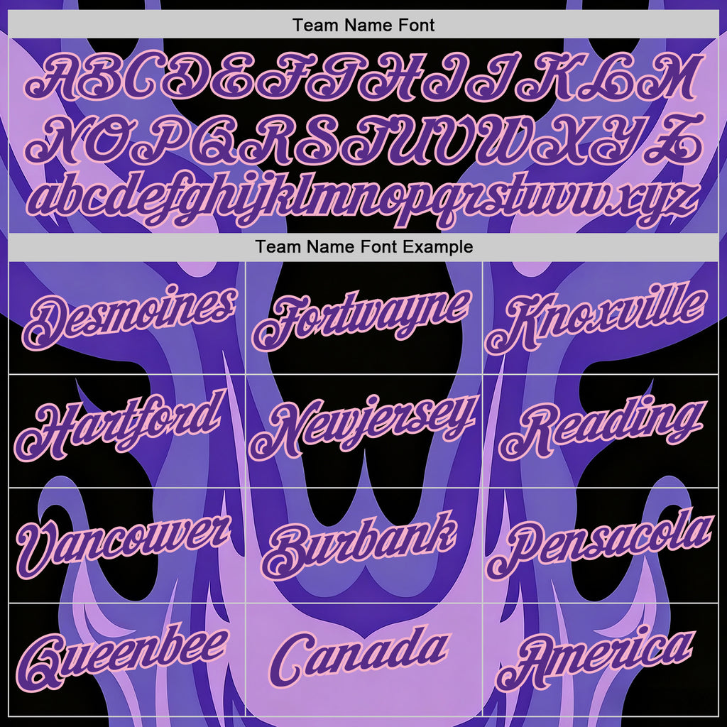 Custom Black Purple-Light Pink 3D Abstract Flame Sports Pullover Sweatshirt Hoodie