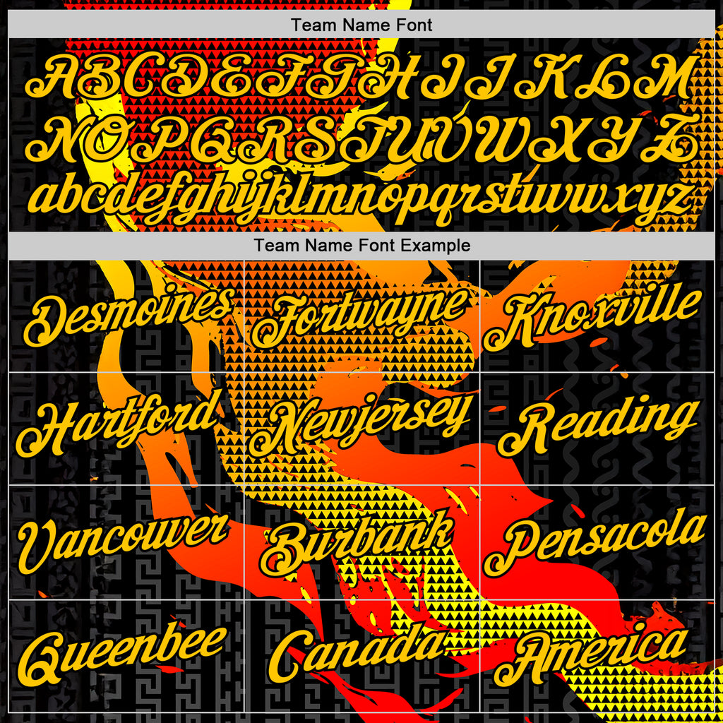 Custom Red Yellow-Black 3D Abstract Flame Sports Pullover Sweatshirt Hoodie