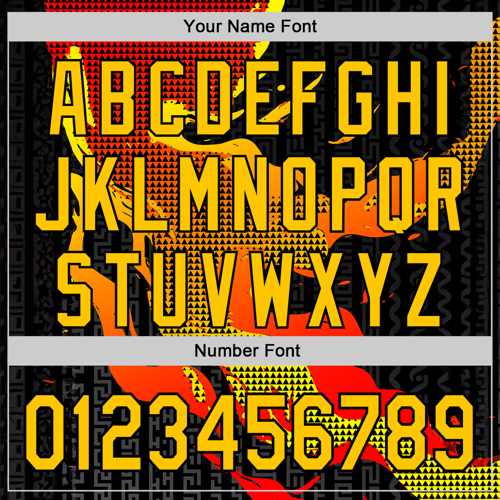 Custom Red Yellow-Black 3D Abstract Flame Sports Pullover Sweatshirt Hoodie