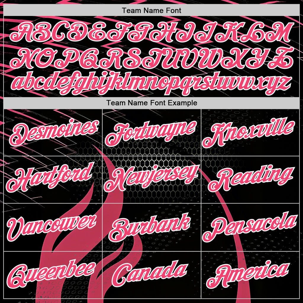 Custom Black Neon Pink-White 3D Abstract Flame Sports Pullover Sweatshirt Hoodie