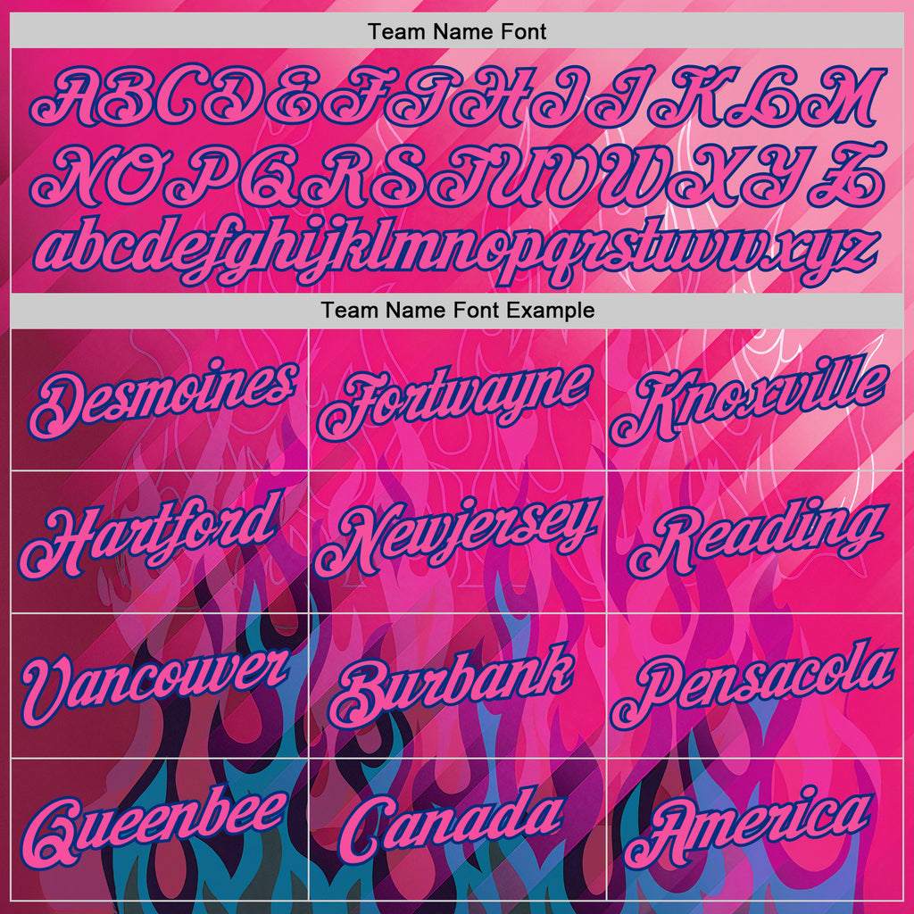 Custom Pink Blue-Royal 3D Abstract Flame Sports Pullover Sweatshirt Hoodie