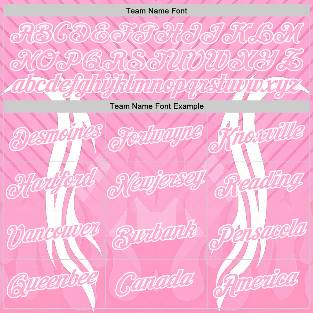 Custom Light Pink White 3D Abstract Flame Sports Pullover Sweatshirt Hoodie