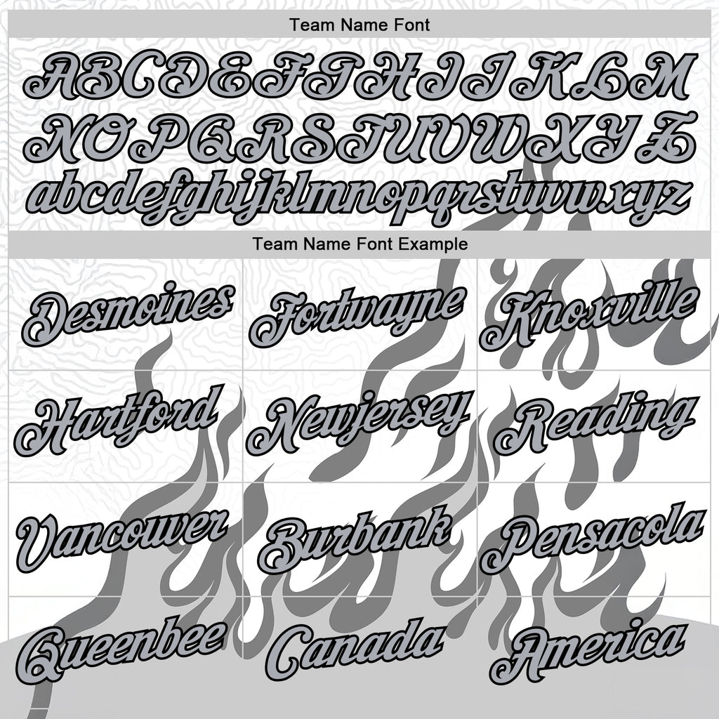 Custom White Gray-Black 3D Abstract Flame Sports Pullover Sweatshirt Hoodie