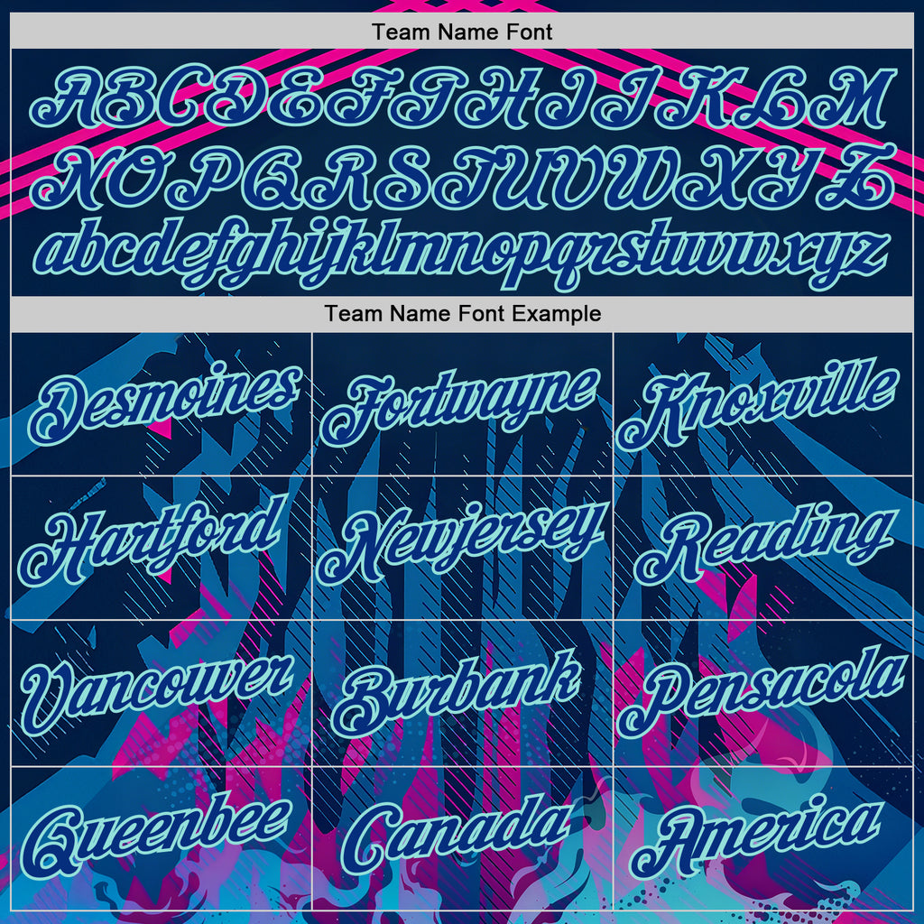 Custom Blue Royal Pink-Ice Blue 3D Abstract Flame Sports Pullover Sweatshirt Hoodie