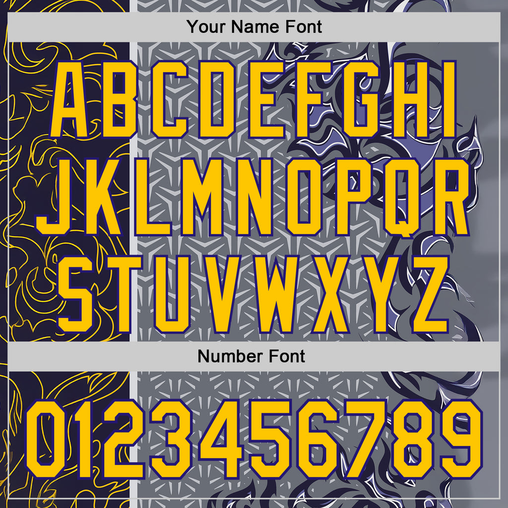 Custom Gray Yellow-Dark Purple 3D Abstract Flame Sports Pullover Sweatshirt Hoodie