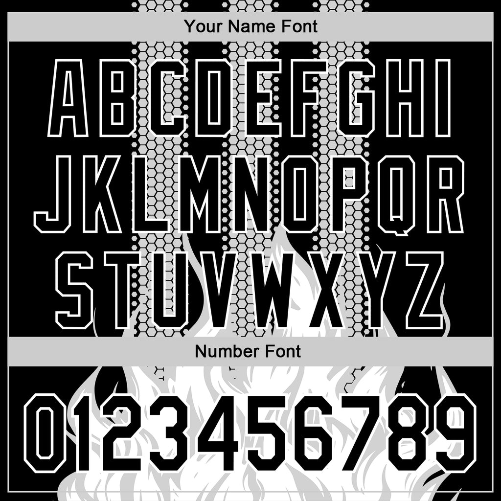 Custom Black White 3D Abstract Flame Sports Pullover Sweatshirt Hoodie