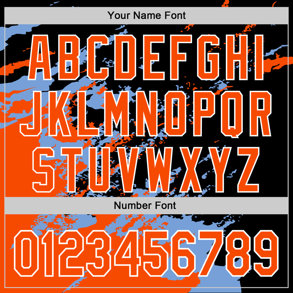 Custom Stitched Black Orange Powder Blue-White 3D Pattern Design Abstract Fragment Art Splash Sports Pullover Sweatshirt Hoodie