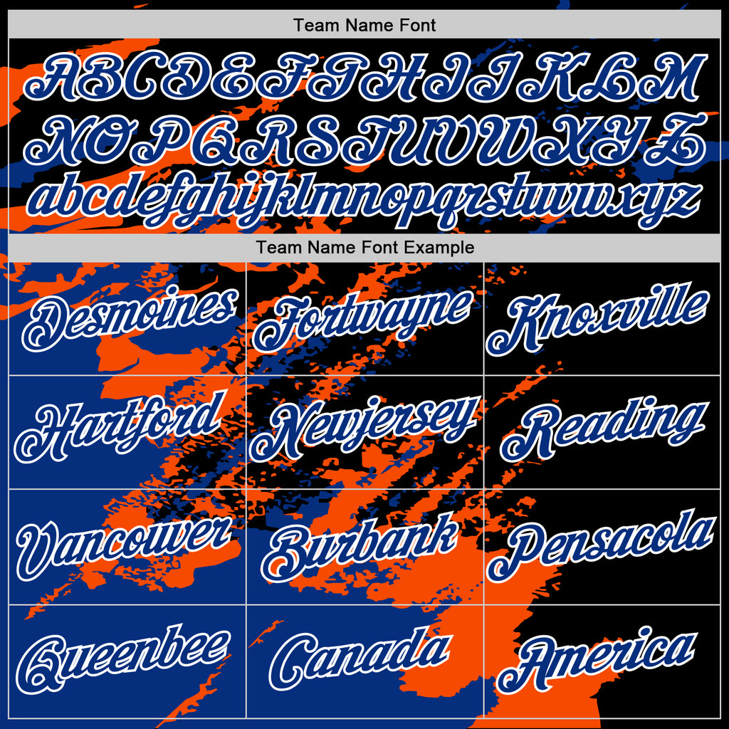 Custom Stitched Black Royal Orange-White 3D Pattern Design Abstract Fragment Art Splash Sports Pullover Sweatshirt Hoodie