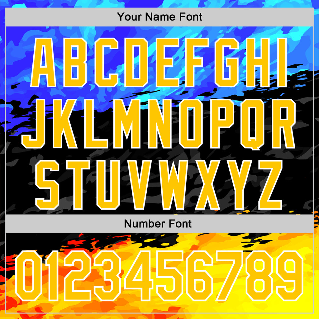 Custom Stitched Black Yellow Blue-White 3D Pattern Design Splash Sports Pullover Sweatshirt Hoodie