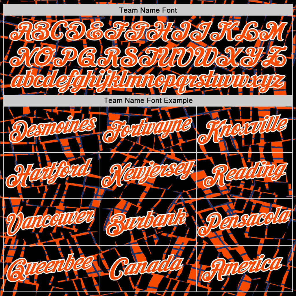 Custom Stitched Black Orange-White 3D Pattern Design Line Sports Pullover Sweatshirt Hoodie