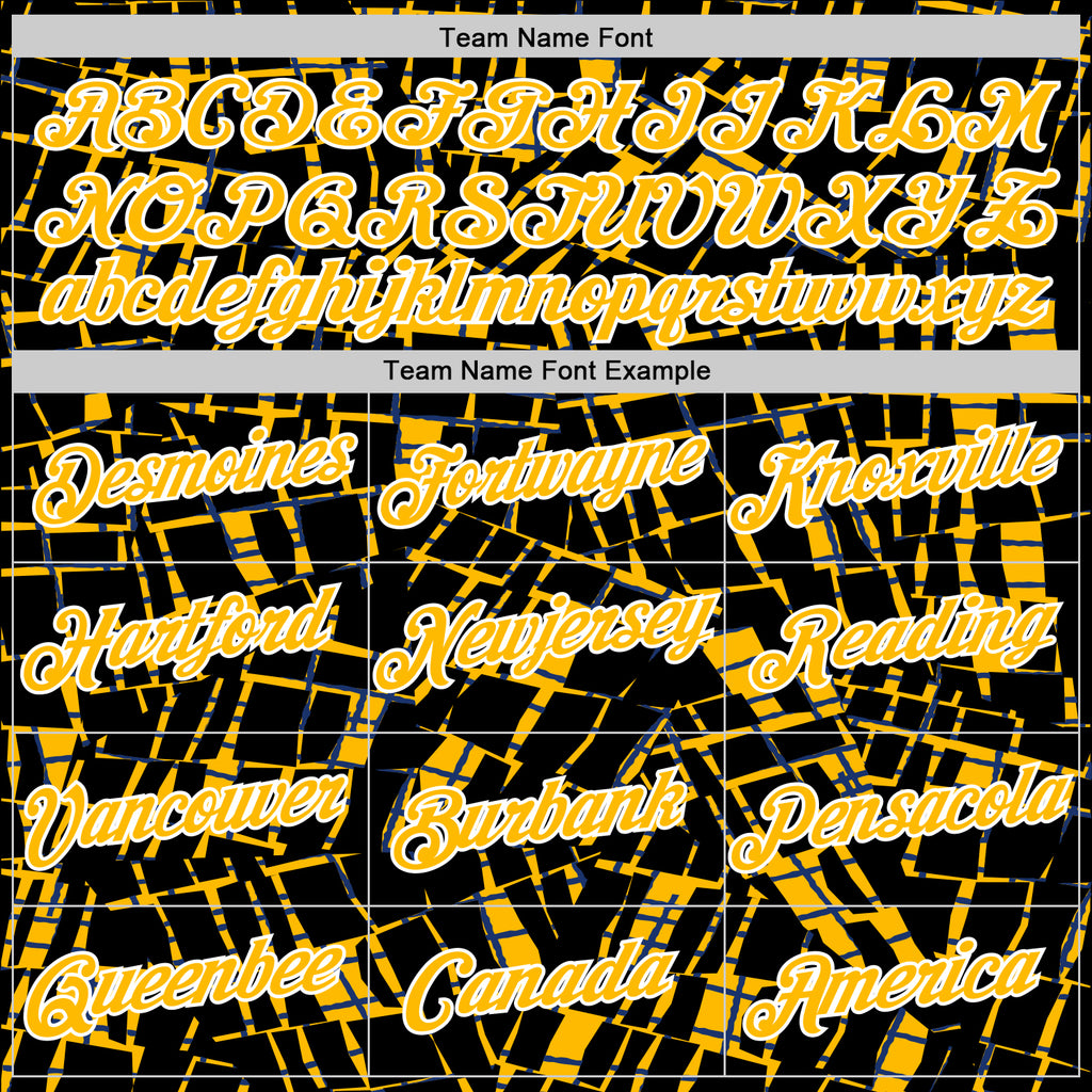 Custom Stitched Black Gold-White 3D Pattern Design Line Sports Pullover Sweatshirt Hoodie