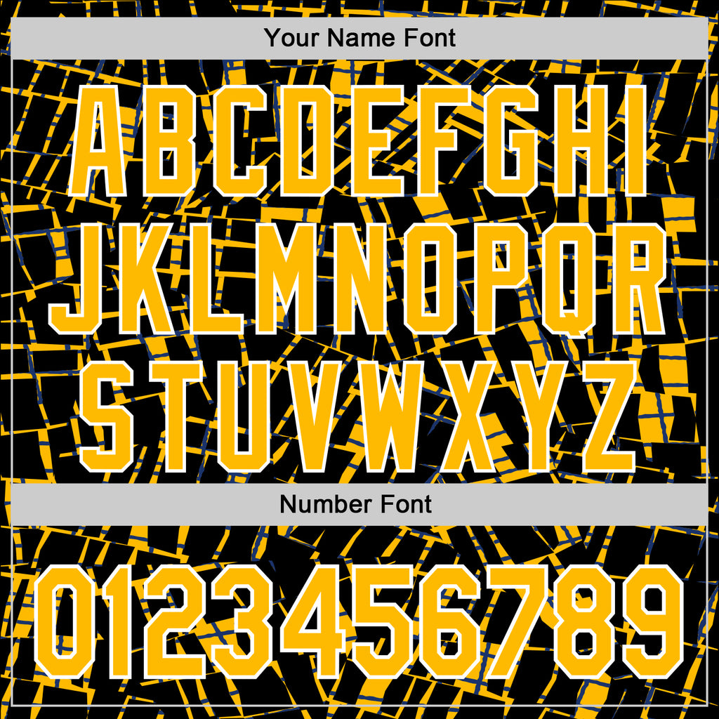 Custom Stitched Black Gold-White 3D Pattern Design Line Sports Pullover Sweatshirt Hoodie