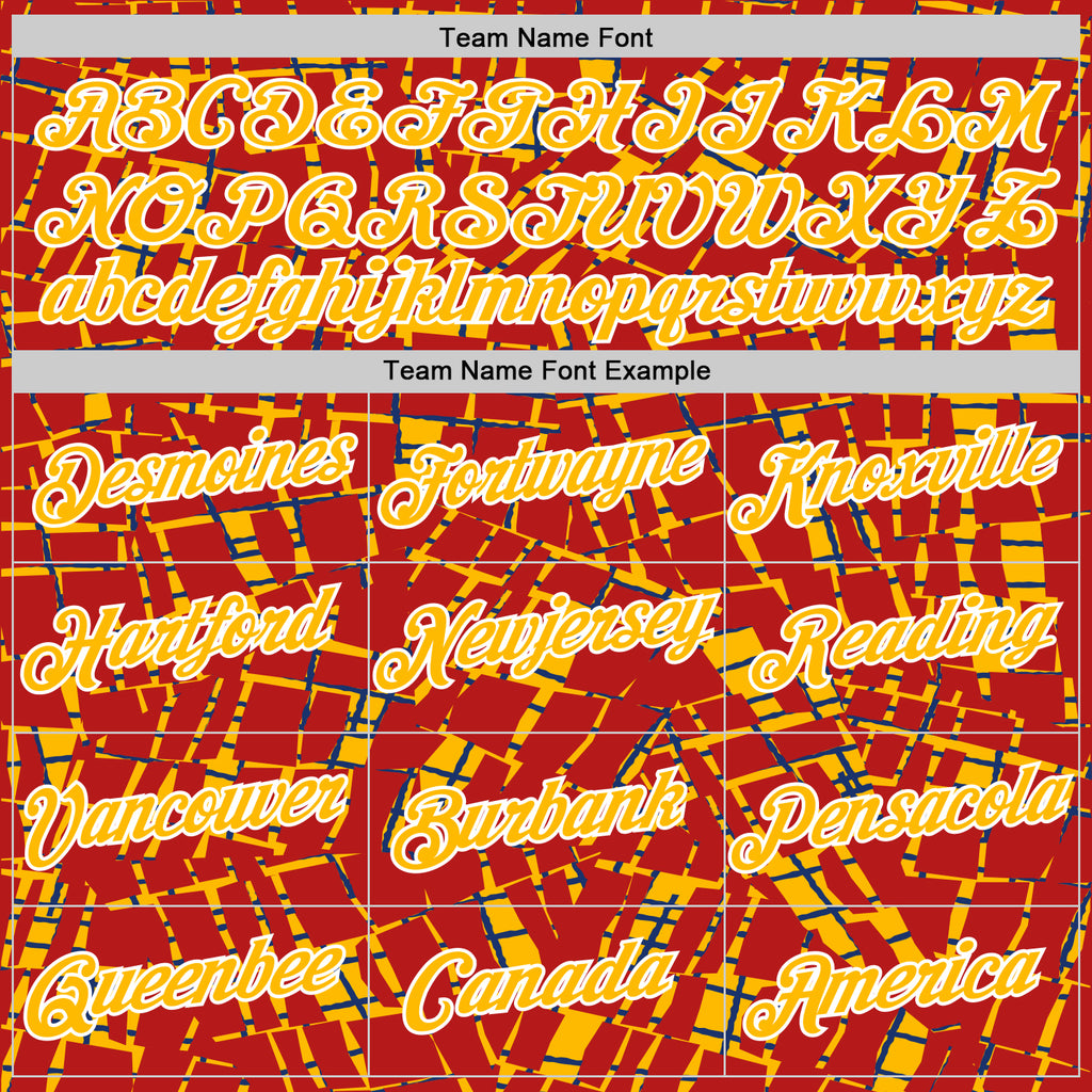 Custom Stitched Red Gold-White 3D Pattern Design Line Sports Pullover Sweatshirt Hoodie